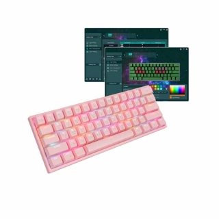 (ลด ล้าง สต๊อก) คีย์บอร์ดเกมมิ่ง Tsunami Outemu MK-61 Pro 61Key 60% Hotswappable Macro-Software RGB Compact Mechanical Keyboard รับประกันสินค้า 2 ปี