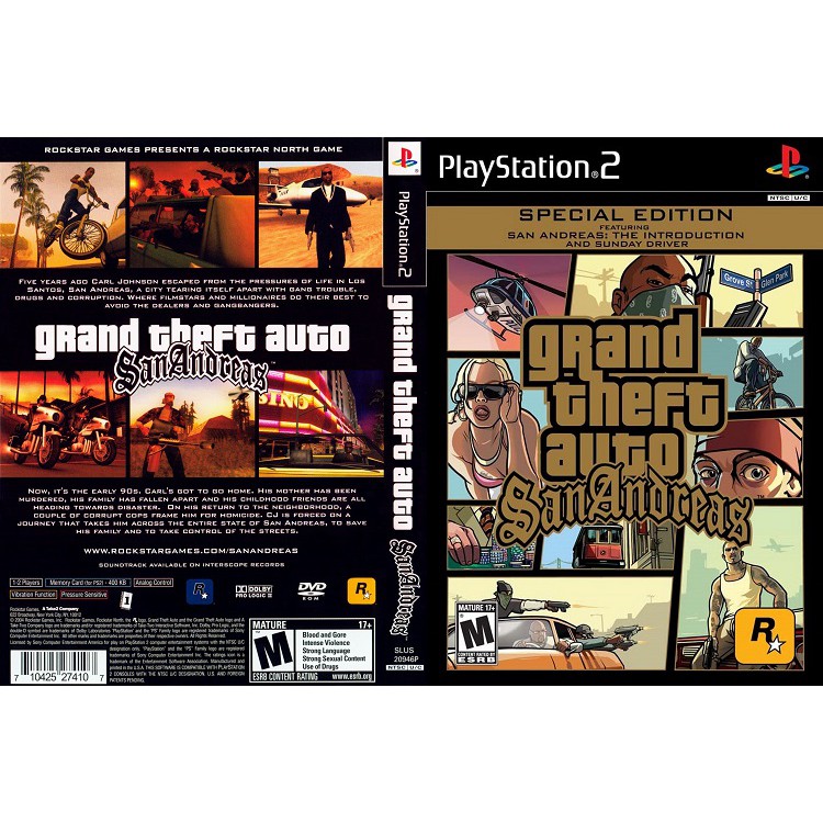 GRAND THEFT AUTO SAN ANDREAS SPECIAL EDITION [PS2 US DVD5 1 Disc