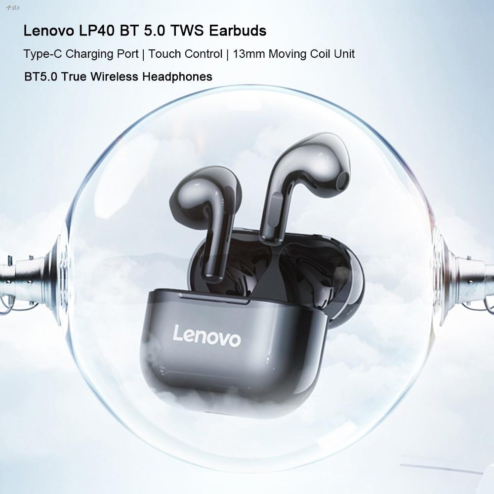 ภาพหน้าปกสินค้าLenovo Lp40 Tws หูฟังบลูทูธ 5 . 0 ไร้สายพร้อมไมโครโฟน 300 Mah จากร้าน q9vnfohee_ บน Shopee