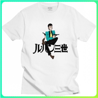 เสื้อยืดผ้าฝ้ายพิมพ์ลายเสื้อยืดลําลอง ผ้าฝ้าย แขนสั้น คอกลม พิมพ์ลาย Lupin The Third สําหรับผู้ชาย