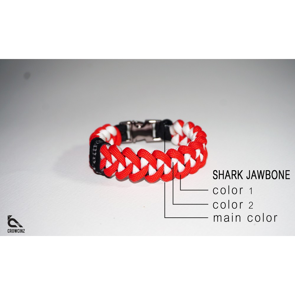 กำไลข้อมือ-paracord-รุ่น-shark-jawbone-azure-black-blue-white