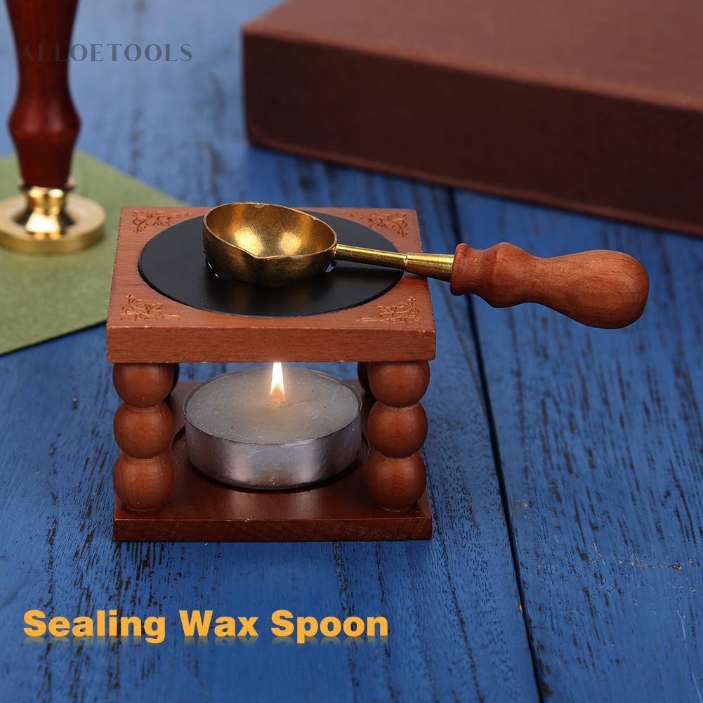 ภาพหน้าปกสินค้า AlloetRetro Fire Wax Seal Stamp Metal Wax Stick Wood Handle Sealing Wax Spoon