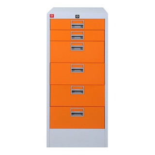 File cabinet CABINET 6 DRAWER LUCKY WORLD ORANGE Office furniture Home & Furniture ตู้เอกสาร ตู้ลิ้นชักเหล็ก 6 ลิ้นชัก S