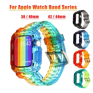 สายนาฬิกาข้อมือซิลิโคน ไล่โทนสี สําหรับ Apple Watch Series 8 7 6 5 4 3 2 1 SE Iwatch 38 มม. 40 มม. 41 มม. 42 มม. 44 มม. 45 มม.