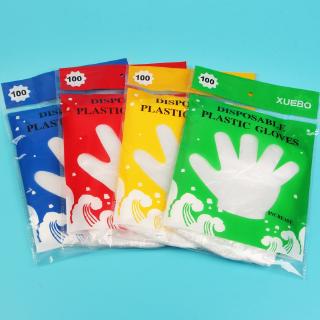 100pcs Disposable Pe Gloves Sanitary Protective Transparent Gloves Food Handling Gloves