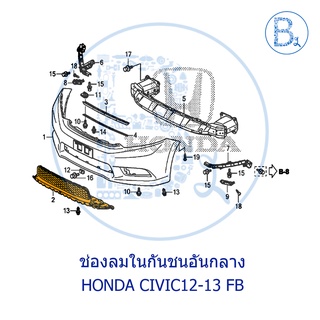 **อะไหล่แท้** ช่องลมในกันชนอันกลาง HONDA CIVIC12-13 FB