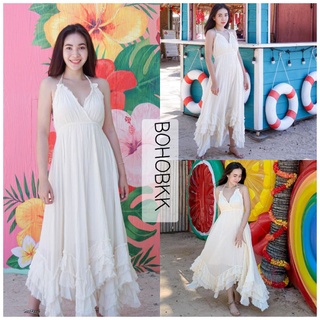 ❌𝗦𝗔𝗟𝗘 พร้อมส่ง❌เดรสยาวไปทะเล เปิดหลัง ชายระบาย BOHOBKK BOHEMIAN DRESS