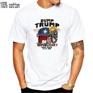 เสื้อยืด ผ้าฝ้าย พิมพ์ลายการ์ตูน Dump Trump Republicant Elephant สําหรับผู้ชาย