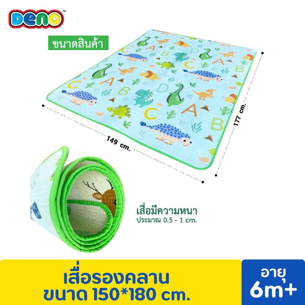 deno-แผ่นรองคลาน-เสื่อรองคลาน-แผ่นรองคลานเด็ก-เบาะรองคลาน-ลาย-2-หน้า-พับได้-กันน้ำ-แผ่นใหญ่