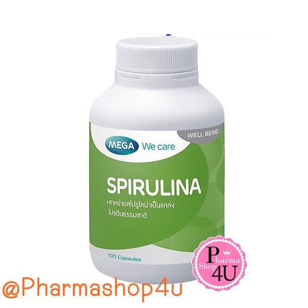 ภาพหน้าปกสินค้าMega We Care Spirulina 500mg สาหร่ายสไปรูลิน่า 100เม็ด จากร้าน p4ushop บน Shopee