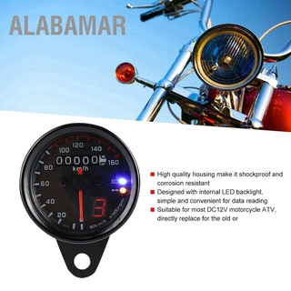 ALABAMAR DC12V Universal Motorcycle ATV LED Backlight Odometer Speedometer Miles Meter Gauge