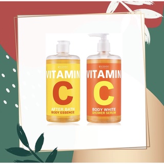 น้ำตบผิวกาย SCENTIO VITAMIN C AFTER BATH BODY ESSENCE & AFTER BATH BODY ESSENCE 450 มล.