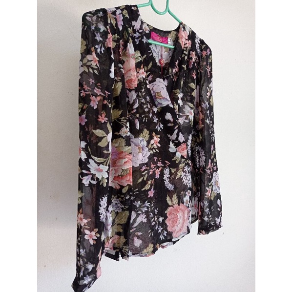 รหัสส108-เสื้อ-อก-38นิ้ว-สีดำพิมพ์ลาย-ผ้าชีฟอง