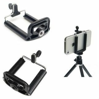 Camera Stand Mount Holder Clip Bracket Monopod Tripod Adapter for Cell Phone (Black)