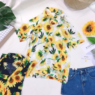 เสื้อเชิ้ตฮาวาย  ลายดอกทานตะวัน🌻