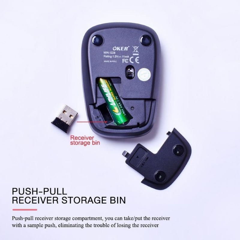 ภาพสินค้าส่งเร็ว oker เม้าส์ไร้สาย เล็กบาง USB 2.4GHz Mouse Wireless รุ่นoker i268 จากร้าน ab_accessories บน Shopee ภาพที่ 6