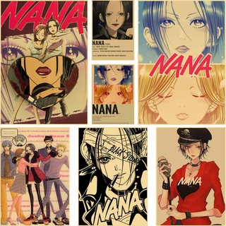 สติกเกอร์โปสเตอร์กระดาษคราฟท์ ลายอนิเมะ Nana Osaki สไตล์ญี่ปุ่นเรโทร สําหรับตกแต่งผนังบ้าน คาเฟ่