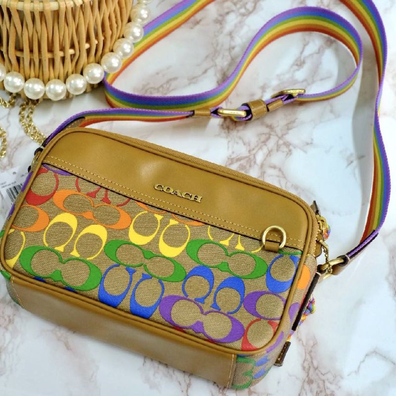 ส่งฟรี-ผ่อน0-new-graham-crossbody-in-rainbow-signature-canvas