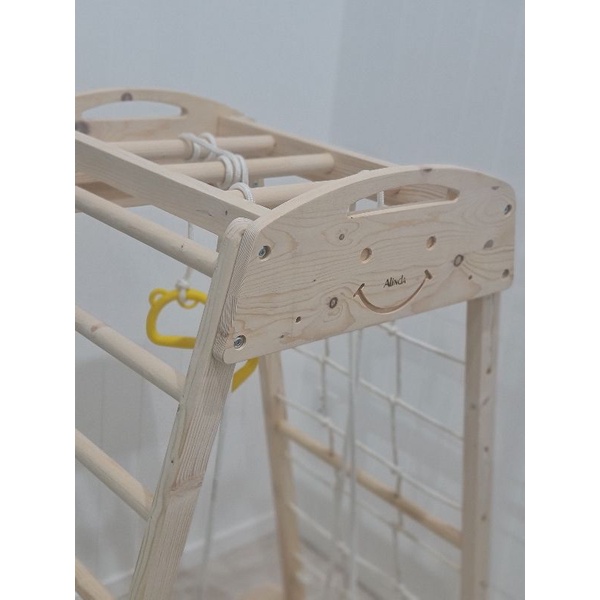 alinda-พร้อมส่ง-ปีนป่าย-jungle-gym-smile-half-size-slider-ปีนป่ายไม้-montessori-มอนเตส-สไลเดอร์