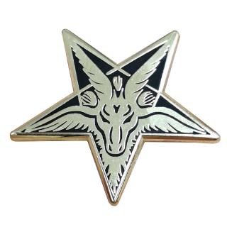 Baphomet goat head enamel pin Satanic pentagram occult wicca gothic evil jewelry