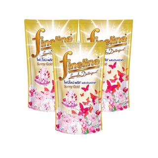 Fineline Liquid Regular Detergent Plus gold 400 ml x 3 [ไฟน์ไลน์ น้ำยาซักผ้าสูตรอ่อนโยน พลัส สีทอง 400 มล. x 3 ถุง]