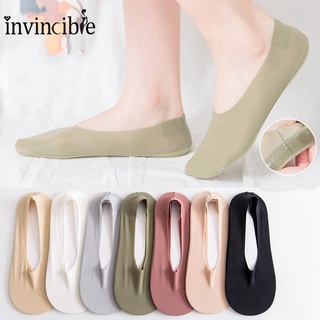 ภาพหน้าปกสินค้าWomen Invisible Ice Silk Boat Socks/ Spring Summer Non-slip Sweat Sock/ Casual Seamless Breathable Shallow Socks ที่เกี่ยวข้อง
