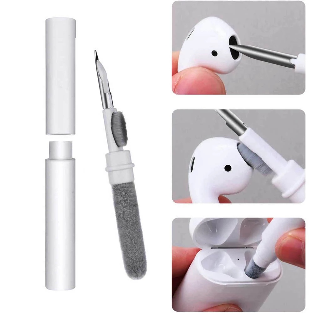 ภาพหน้าปกสินค้า5 in 1 ชุดแปรงทําความสะอาดหูฟัง โทรศัพท์ สีเทา สําหรับ Airpods Pro 1 2 3 จากร้าน louieqian.th บน Shopee