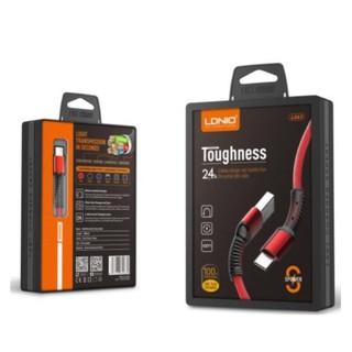 สายชาร์จ LDNIO LS63 Toughness USB Cable 2.4A Fast Charging Stronger And Durable 1 เมตร