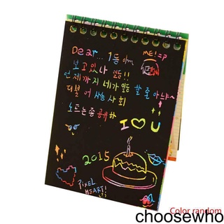 [CHOO] 10 Pages/1 Book Colorful Dazzle Scratch Note Sketchbook Paper Graffiti DIY Coils Drawing Book Color Random