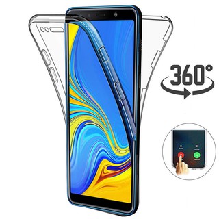 Samsung A3 A5 2017 A6 A8 A7 2018 A750 360 Degree Full Body Front and Back Clear Soft TPU Full Protection Case Cover