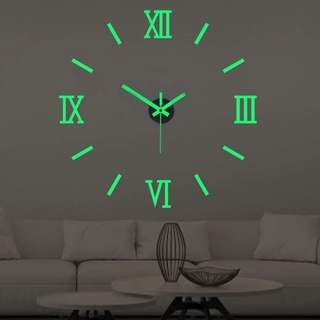 นาฬิกาแขวนผนัง 3D โรมัน เรืองแสง เรียบง่าย DIY สเตอริโอ นาฬิกาแขวน ดิจิทัล ห้องนั่งเล่น ห้องนอน สติกเกอร์ นาฬิกา ตกแต่งผนัง