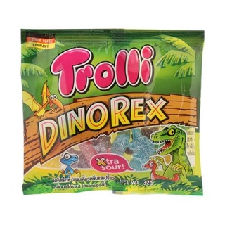 Trolli​ Dinorex​ เยลลี่เคี้ยวหนึบรูปไดโนเสาร์กลิ่นผลไม้รสเปรี้ยว​ ขนาด​ 32​ กรัม