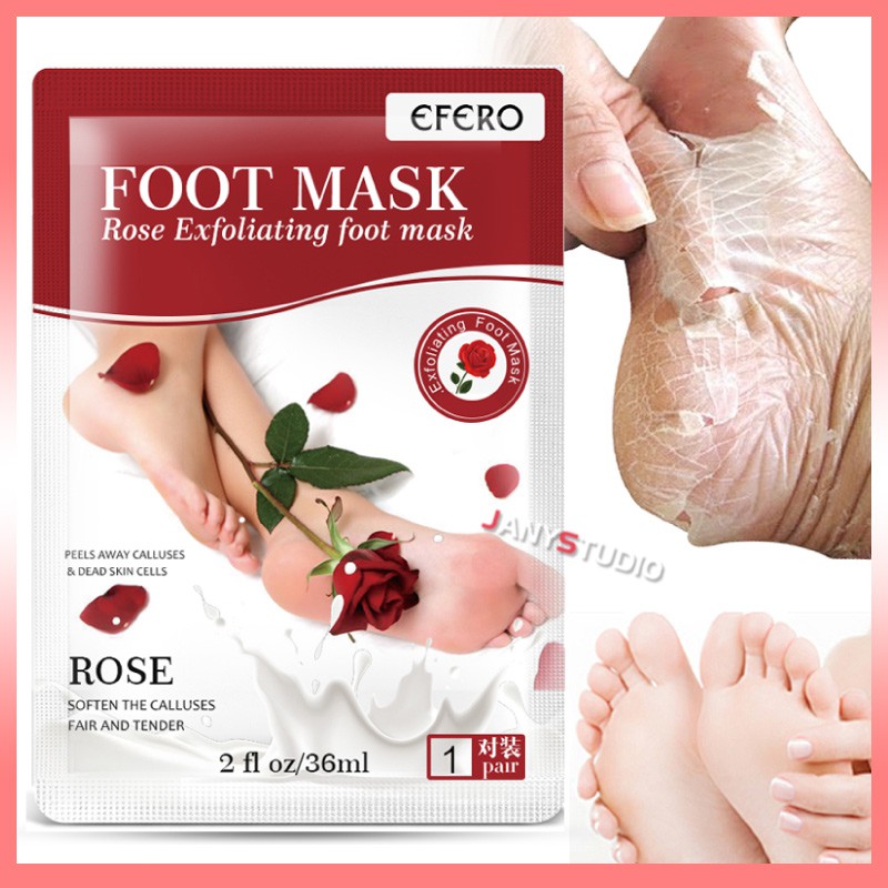 efero-rose-foot-mask-มาส์กลอกเท้า-ปรับเท้านุ่มเหมือนเท้าเด็ก-แก้ปัญหาเท้าด้าน