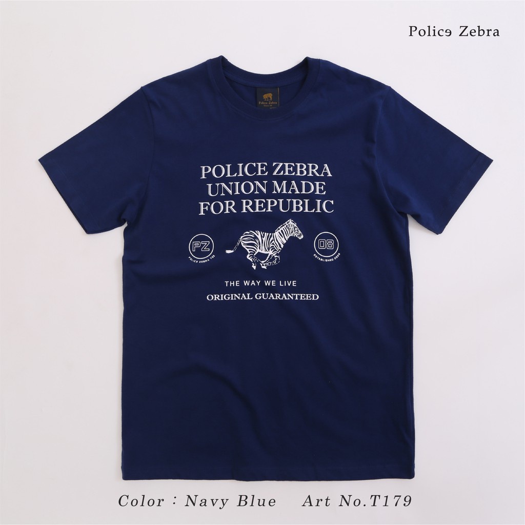 ผ้านุ่ม-police-zebra-เสื้อยืด-คอกลม-premium-cotton-100-ใส่ได้ทั้งผู้ชาย-ผู้หญิง-สีขาว-ดำ-กรม-t179