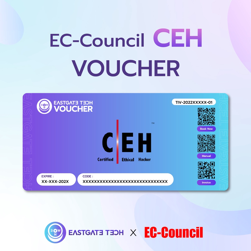 ภาพหน้าปกสินค้าข้อสอบภาษาไทย EC-Council CEH Voucher (ราคา ดูแลทุกขั้นตอน พร้อมบริการสอบ ECC Exam) จากร้าน eastgatetech บน Shopee