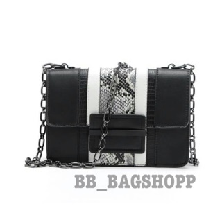 MANGO CHAIN BAG (ดำpython) (Outlet)