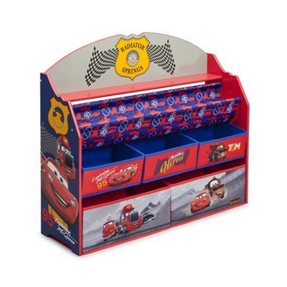 แบบใหม่ล่าสุด ชั้นเก็บของ ชั้นวางหนังสือ ขนาดใหญ่ ลายแมคควีนคาร์ส Delta Children Disney Cars Deluxe Book &amp; Toy Organizer