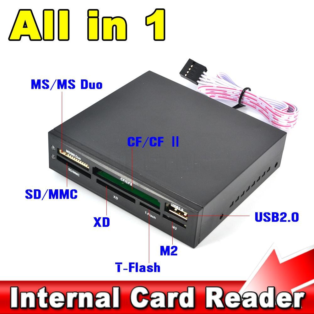 All In 1 Internal Card Reader USB 2.0 3.5" Floopy Bay Front Panel Card