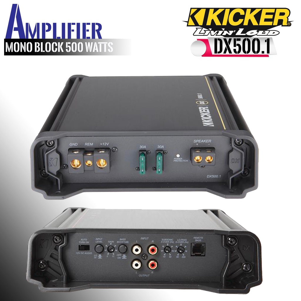 ของแท้ของใหม่100-แอมป์-kicker-รุ่น-dx500-1-เพาเวอร์แอมป์ติดรถยนต์1-ch-mono-block-500-วัตต์-rms