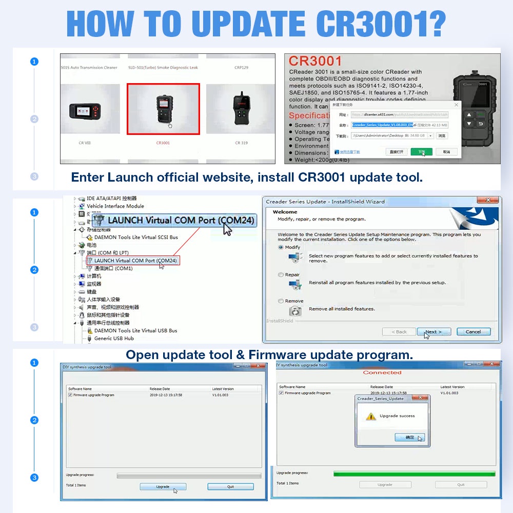 launch CR3001 obd2 scannerอ่าน ลบ โค๊ด เครื่องสแกนรถยนต์ | Shopee Thailand