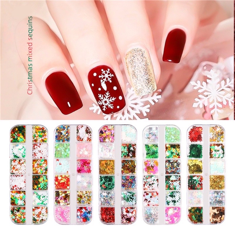 กลิตเตอร์คริสมาสต์-กลิตเตอร์ตกแต่งเล็บ-christmas-nail-กลิตเตอร์หิมะ