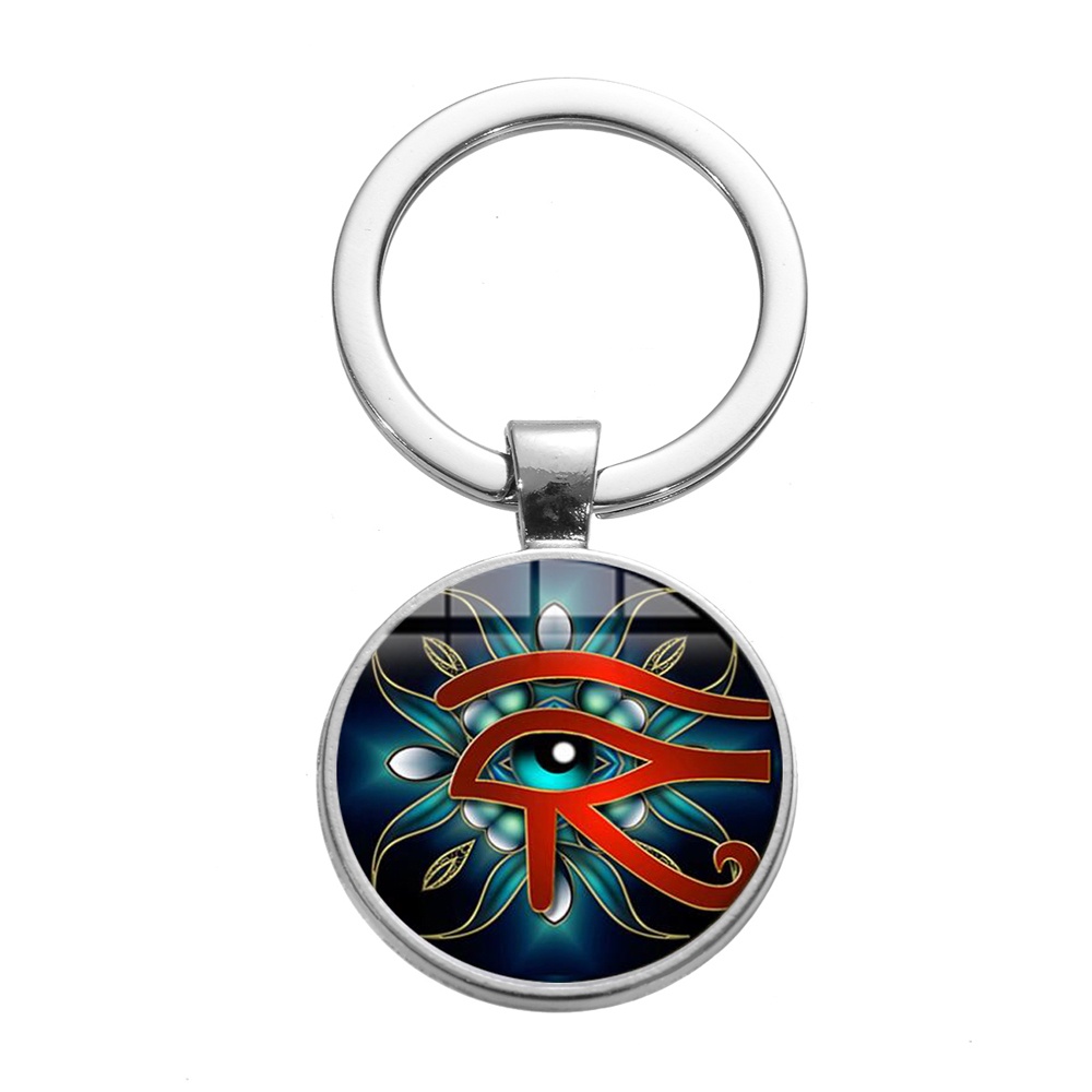 พวงกุญแจตาอียิปต์ Horus โบราณคลาสสิกอียิปต์ Rune Evil Eye Art พิมพ์แก้ว ...