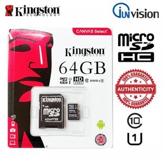 ภาพขนาดย่อของสินค้าKINGSTON ของแท้ประกันศุนย์ 64GB MICRO SD TF CARD 64GB/16GB/32GB/128GB Class 10