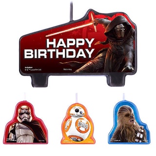 เซ็ทเทียนวันเกิดสตาร์วอร์ Star Wars 7 The Force Awakens Birthday Candles 4ct