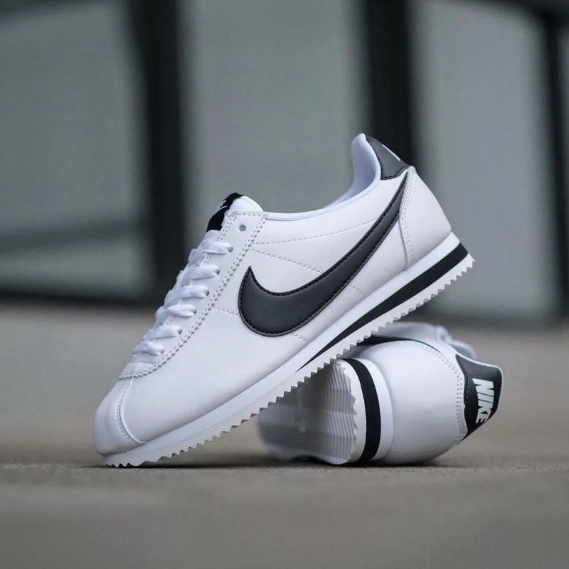 nike-cortez-รองเท้าผ้าใบ-สีขาว-โลโก้-สีดํา-สําหรับผู้ชาย-ผู้หญิง-ไซซ์-36-40