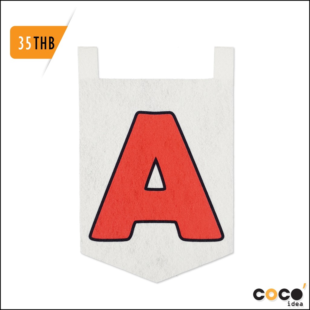 ธง-ธงตกแต่ง-ธงราว-ผ้าสักหลาด-ตัวอักษร-a-แบบสกรีน-สีหวานน่ารัก-flag-decorate-felt-screen-alphabet-cute