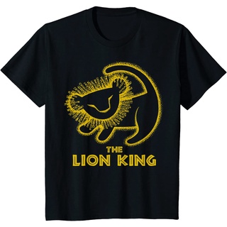 เสื้อยืดผ้าฝ้ายพรีเมี่ยม เสื้อยืด พิมพ์ลาย Disney Lion King Simba