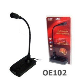 ภาพหน้าปกสินค้าOKER  Microphone รุ่น OE-102/OE-108เป็นไมค์แบบตั้งโต๊ะ พร้อมฐานรอง ที่เกี่ยวข้อง