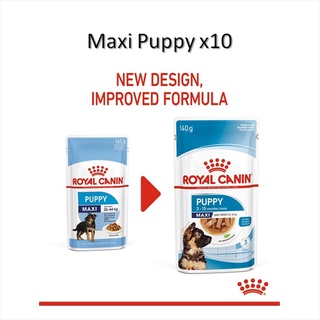 Royal Canin Maxi Puppy Gravy Dog Pouch 10 ซอง รอยัลคานิน อาหารเปียกลูกสุนัข พันธุ์ใหญ่ อาหารลูกสุนัข