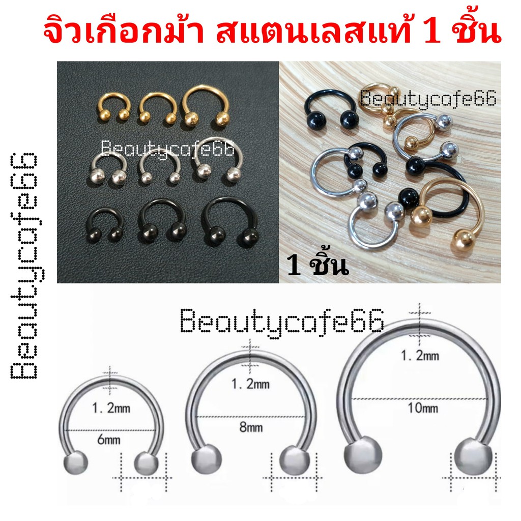 ส่งจากไทย-จิวหู-จิวเกือกม้า-จิวจมูก-จิวปาก-สแตนเลสแท้-1-2-mm-stainless-steel-316l-จิวเกาหลี-ต่างหูแฟชั่น